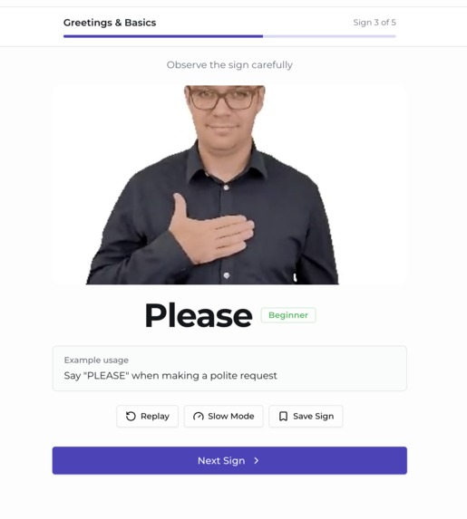 ASL Learning App – screenshot 2