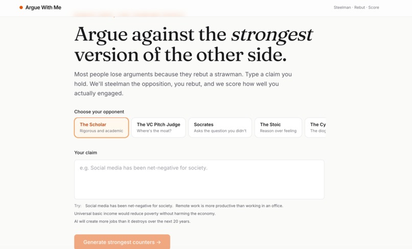 Argue With Me — train against the strongest opposition – screenshot 1