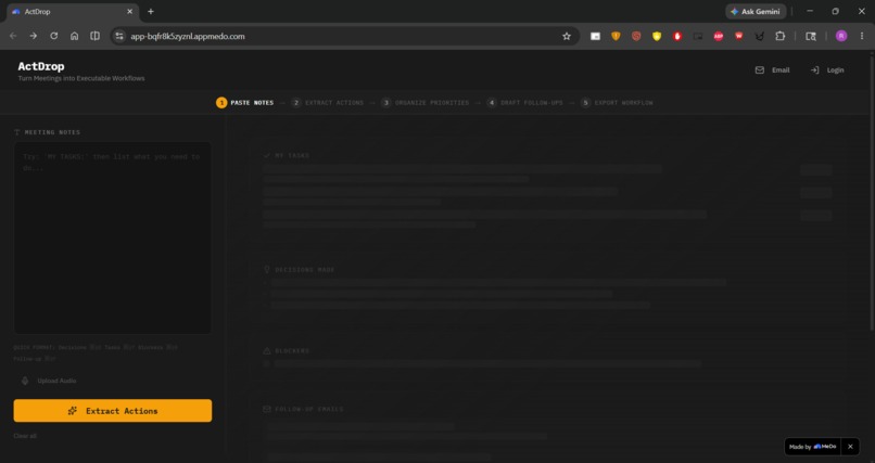 ActDrop – screenshot 1