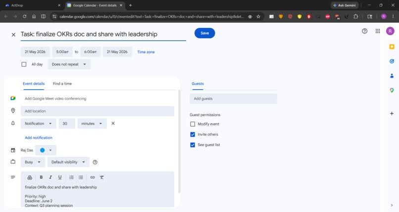 ActDrop – screenshot 2
