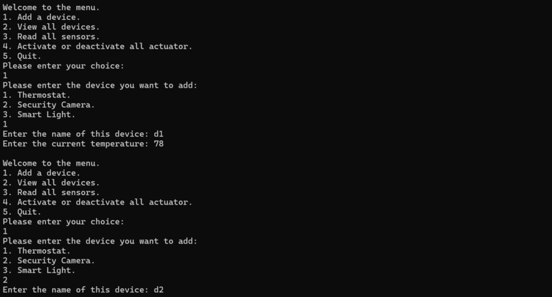 Smart Device Management system – screenshot 1