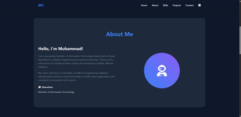 A single page portfolio – screenshot 1