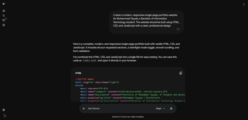A single page portfolio – screenshot 2