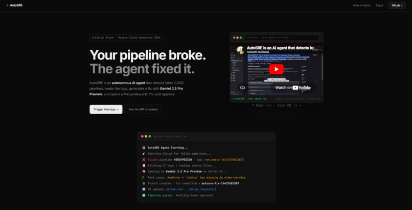 AutoSRE — Autonomous CI Failure Recovery Agent – screenshot 5