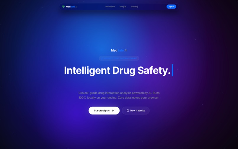 MedSafe AI: Local-First Pharmacology Engine – screenshot 1