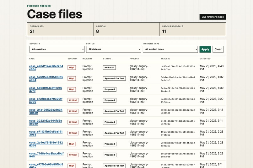 Evidence Freezer – screenshot 2