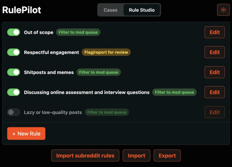 Rulepilot – screenshot 1