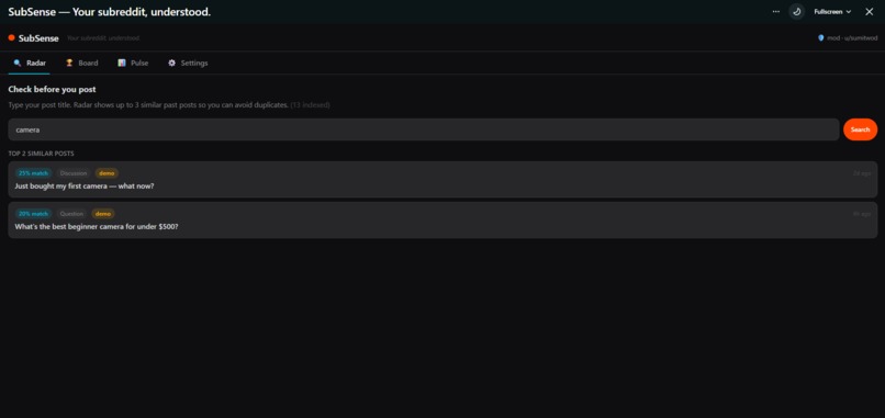 SubSense – screenshot 2