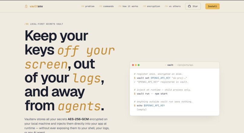 VaultEnv - Encrypted CLI Secret Manager – screenshot 1