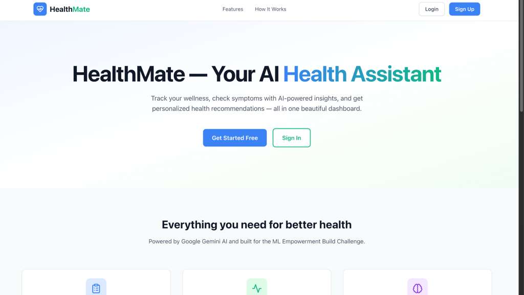 HealthMate – AI Health Assistant | Devpost