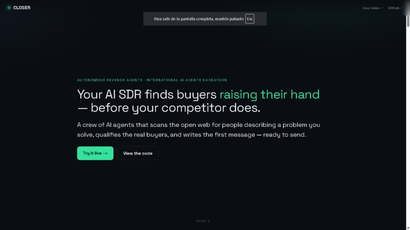 CLOSER — Autonomous Revenue Agents – screenshot 4