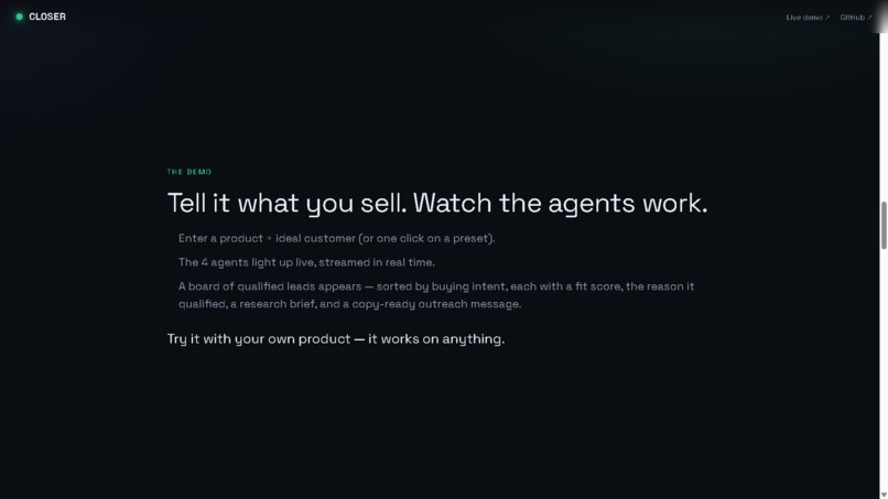 CLOSER — Autonomous Revenue Agents – screenshot 6