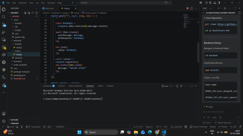AI healthcare bot – screenshot 1