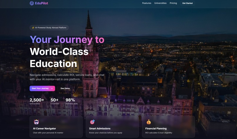 EduPilot- AI Study Abroad Navigator with Gamified Mentorship – screenshot 1