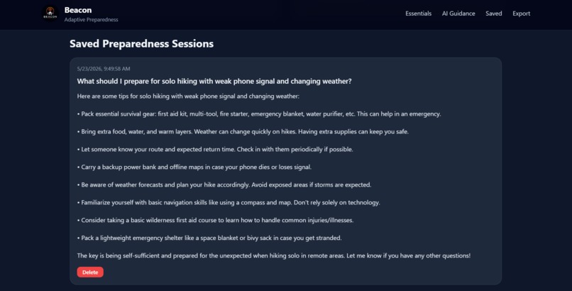 Beacon: Adaptive Offline Preparedness Assistant – screenshot 4