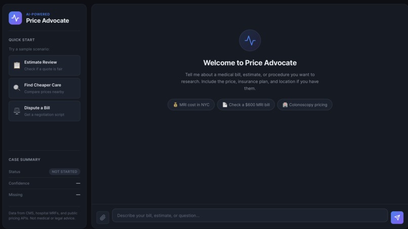 Healthcare Price Advocate Agent – screenshot 2
