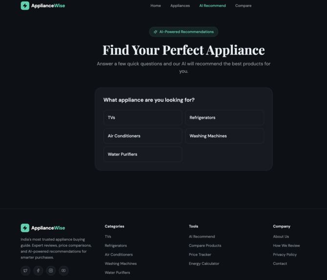 ApplianceWise — India's AI-Powered Appliance Buying Guide – screenshot 4