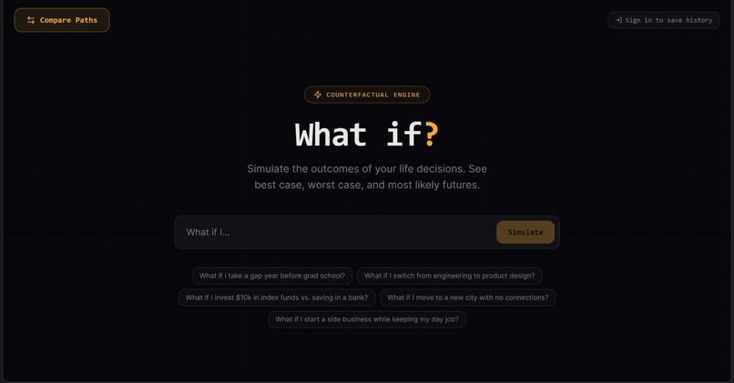 Counterfactual Engine - What if? – screenshot 1