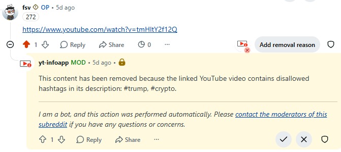 Youtube Info and Enforcement – screenshot 1