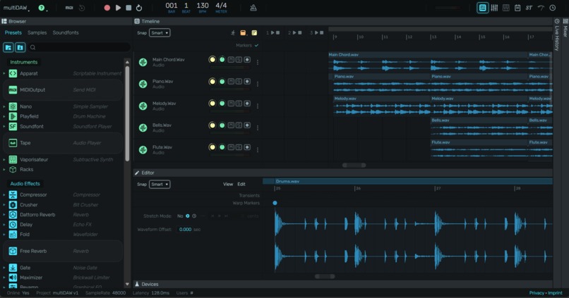 MultiDAW – screenshot 1