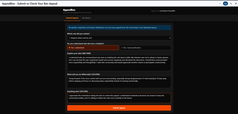 AppealBox – screenshot 2