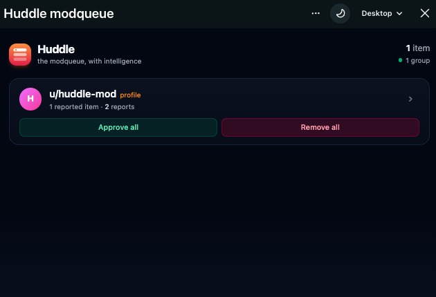 Huddle — A smarter modqueue for Reddit – screenshot 2