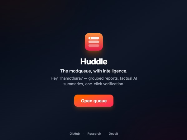 Huddle — A smarter modqueue for Reddit – screenshot 1