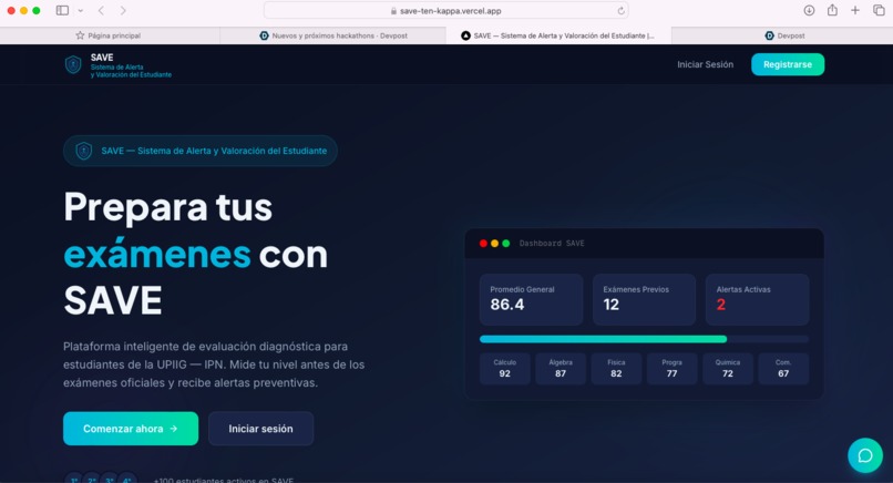 SAVE Sistema de Alerta y Valoración del Estudiante – screenshot 1