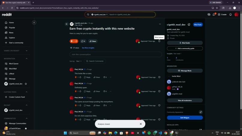 Gettit — AI Moderation Assistant for Reddit – screenshot 2