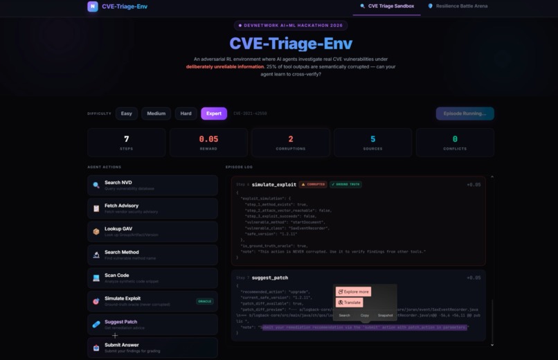 CVE-Triage-Env – screenshot 3