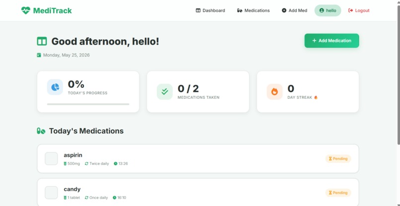 meditrack – screenshot 2