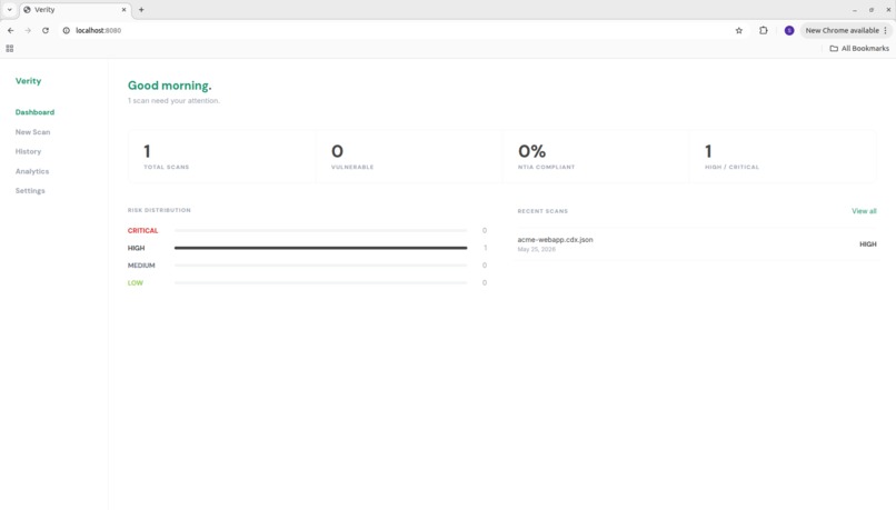 Verity SBOM Validator – screenshot 2