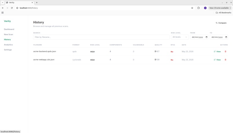 Verity SBOM Validator – screenshot 4