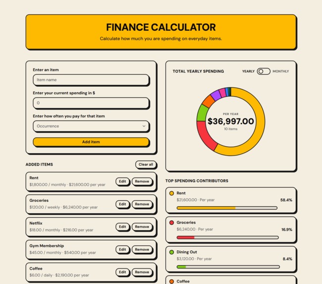 Finance Calculator – screenshot 1