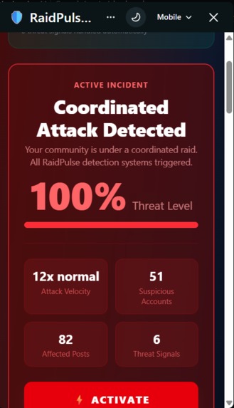RaidPulse — Real-Time Raid Detection for Reddit – screenshot 4