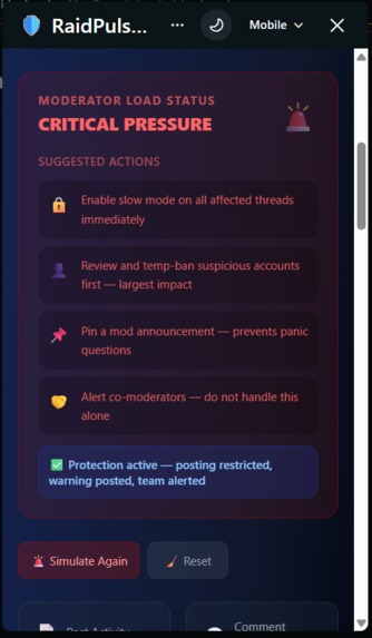 RaidPulse — Real-Time Raid Detection for Reddit – screenshot 6