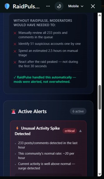 RaidPulse — Real-Time Raid Detection for Reddit – screenshot 8