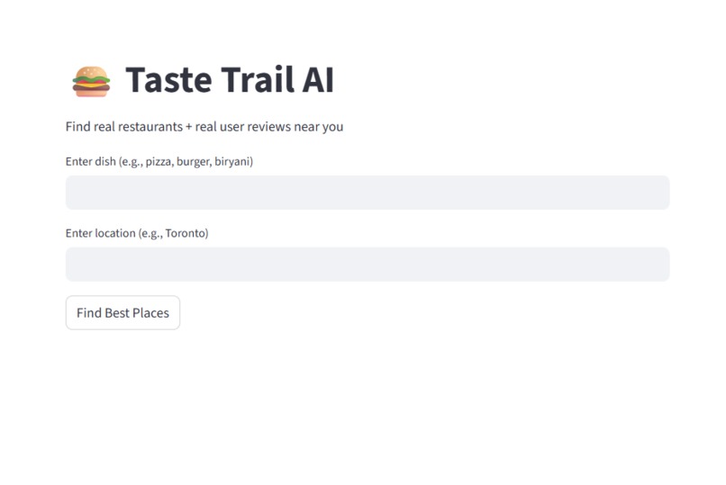 Taste Trail AI — Smart Local Food Decision Agent – screenshot 1