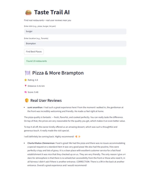 Taste Trail AI — Smart Local Food Decision Agent – screenshot 4