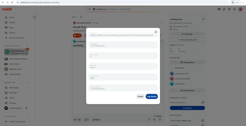 VerdictLog – screenshot 3