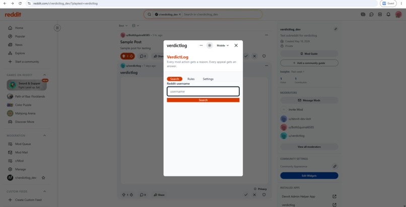 VerdictLog – screenshot 4