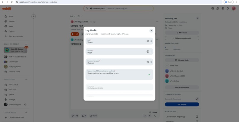 VerdictLog – screenshot 7