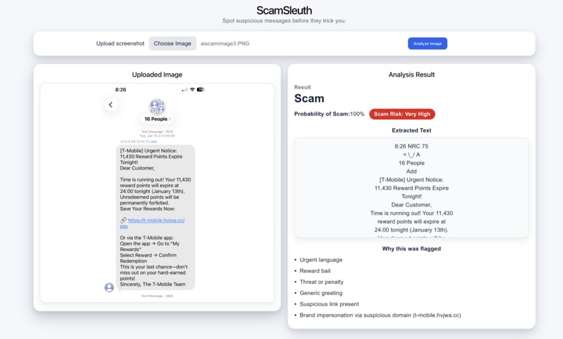 ScamSleuth – screenshot 2