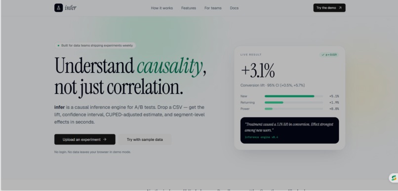 Infer - AI-Powered A/B Testing & Causal Inference Platform – screenshot 8