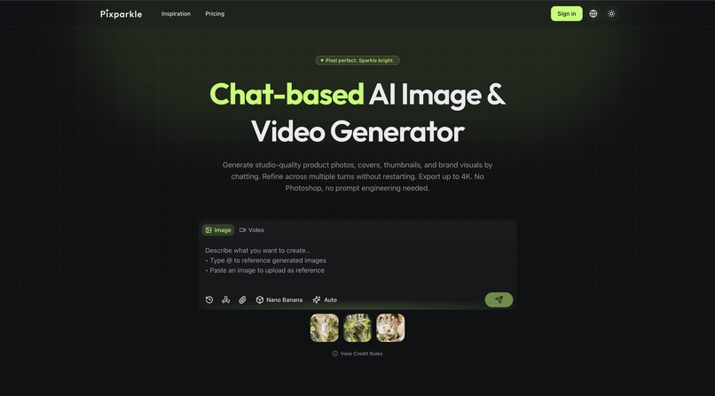 Chat-based AI Image Generator | Pixparkle – screenshot 1