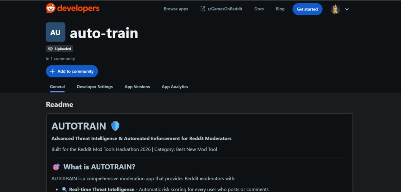 AUTOTRAIN – screenshot 1