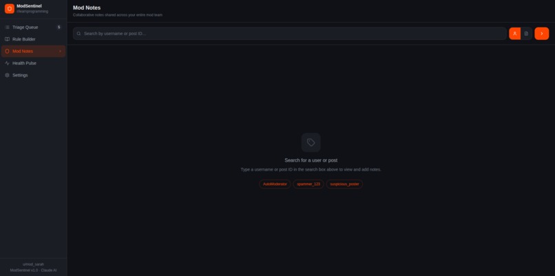 ModSentinel - AI Powered Reddit Moderation Command Center – screenshot 3