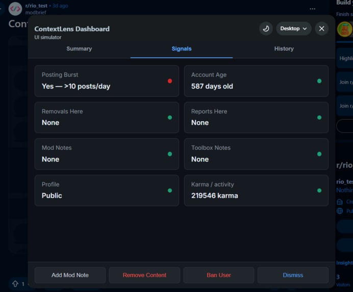 ContextLens — Moderation Context Intelligence – screenshot 1
