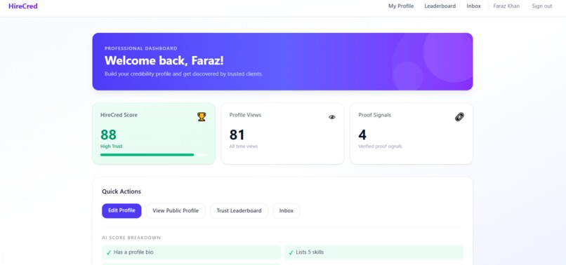 Hirecred – screenshot 1