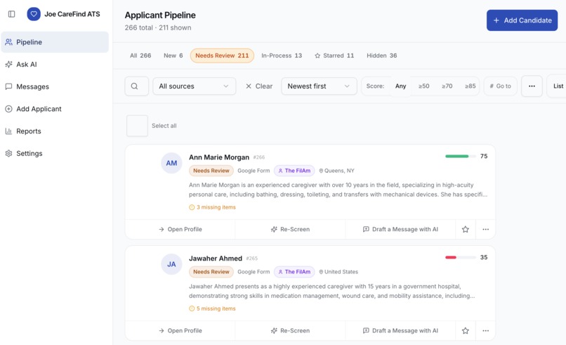 CareFind AI — Caregiver Hiring for the Disabled – screenshot 1